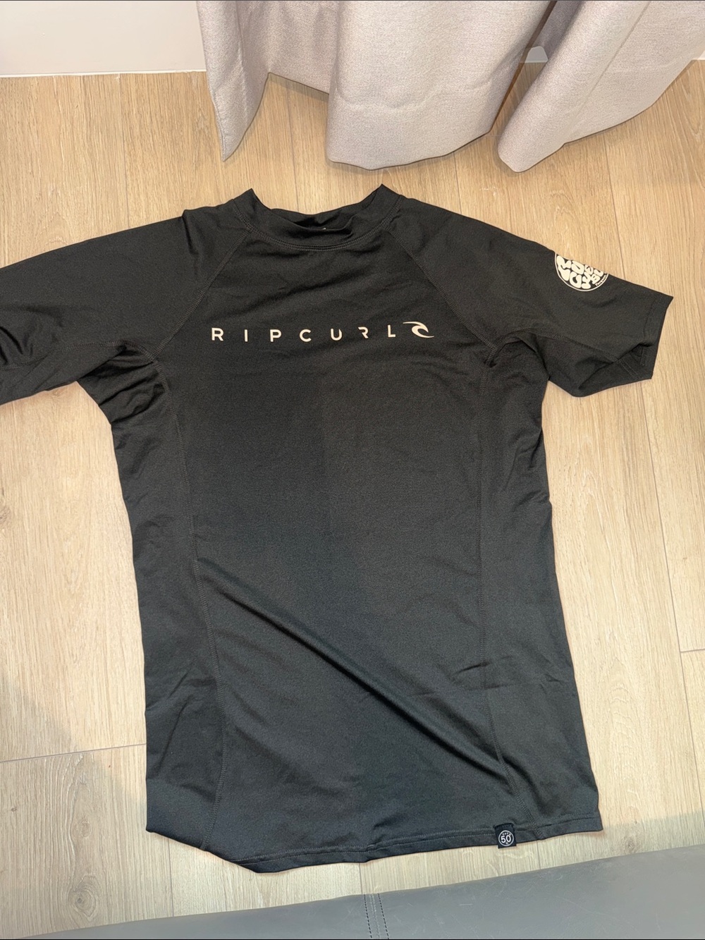 Rip Curl Black Short Sleeve Surf Rash Guard